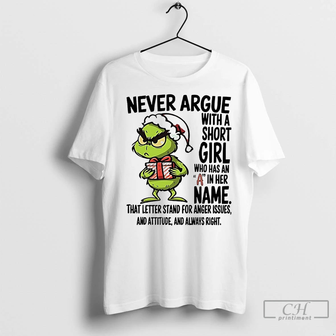 Premium Grinch Never Argue With A Short Girl Named A Christmas T-Shirts, Hoodie, Sweatshirt | InkNestWear.com