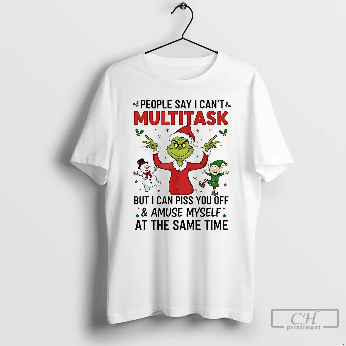 Premium Grinch People Say I Cant Multitask But I Can Piss You Off Christmas T-Shirts, Hoodie, Sweatshirt | InkNestWear.com