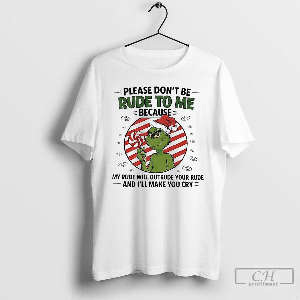 Premium Grinch Please Dont Be Rude To Me Because Christmas T Shirts Hoodie, Sweatshirt | InkNestWear.com