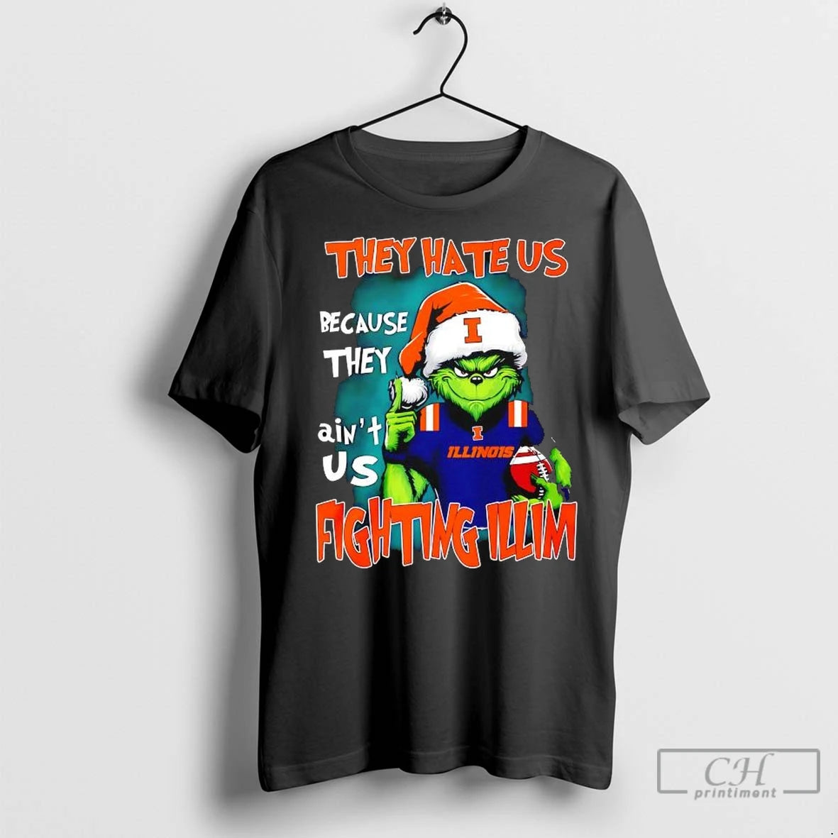 Premium Grinch They Hate Us Because They Aint Us Fighting Illinois Fighting Illini T-Shirts, Hoodie, Sweatshirt