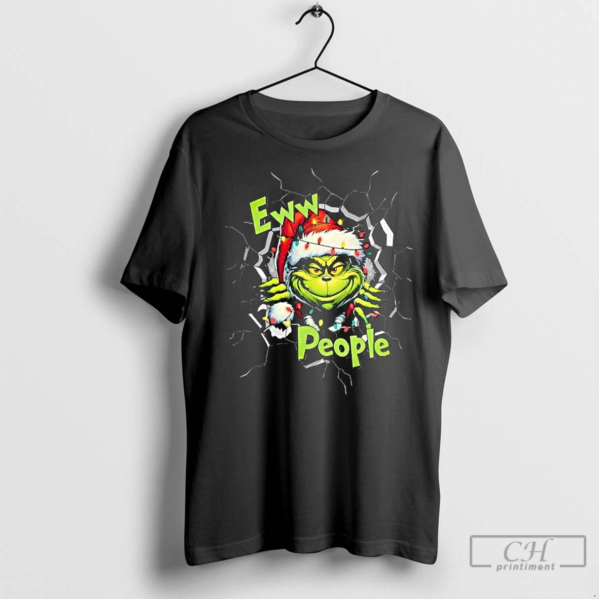 Premium Grinchew Eww People Funny Christmas Lights Design Graphic T-Shirts, Hoodie, Sweatshirt | InkNestWear.com
