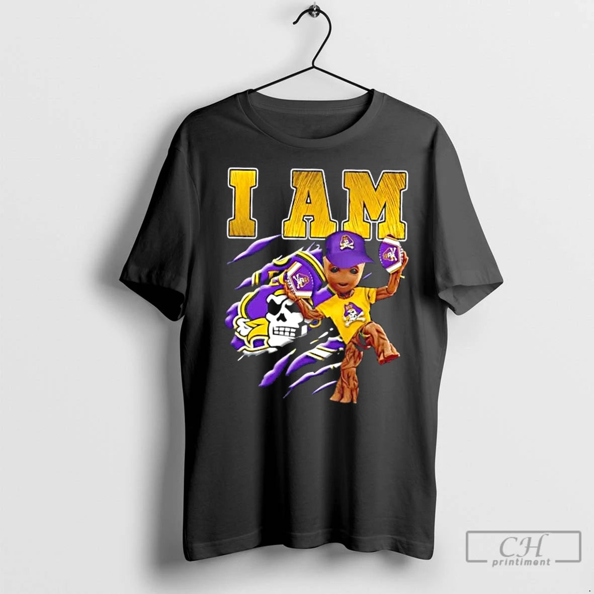Premium Groot I Am East Carolina Pirates Fan T-Shirts, Hoodie, Sweatshirt | InkNestWear.com