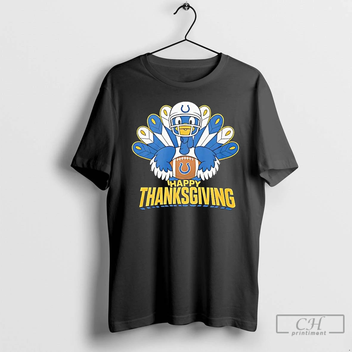 Premium Happy Thanksgiving Turkey Wearing Indianapolis Colts Horseshoe Logo T Shirts Hoodie, Sweatshirt | InkNestWear.com