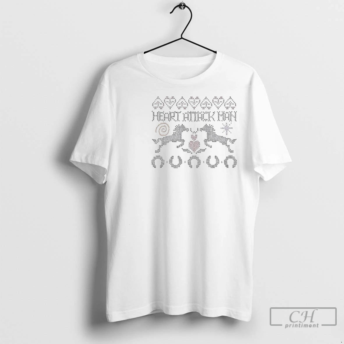 Premium Heart Attack Man Holiday Circle White T-Shirts, Hoodie, Sweatshirt | InkNestWear.com