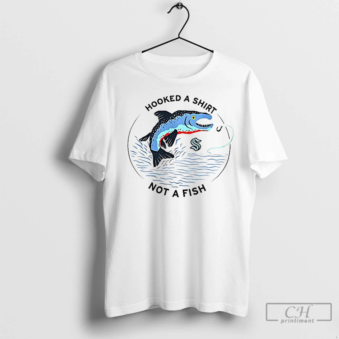 Premium Hooked A Not A Fish Seattle Kraken Hockey Nhl 2025 Logo T-Shirts, Hoodie, Sweatshirt | InkNestWear.com