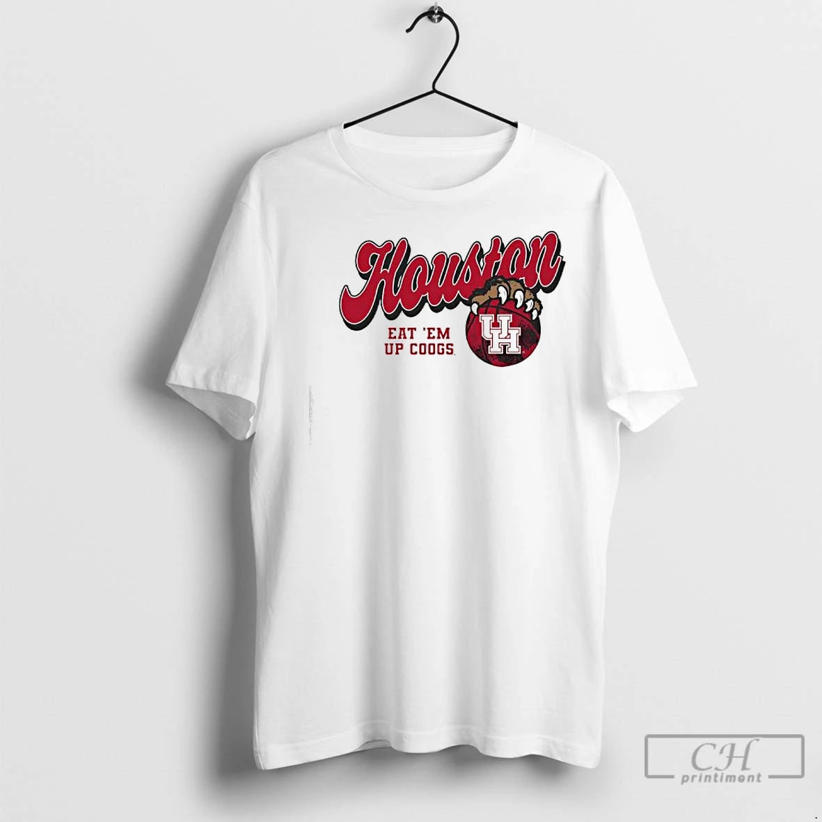 Premium Houston Cougars Eat Em Up Coogs Basketball Mascot Logo T-Shirts, Hoodie, Sweatshirt | InkNestWear.com
