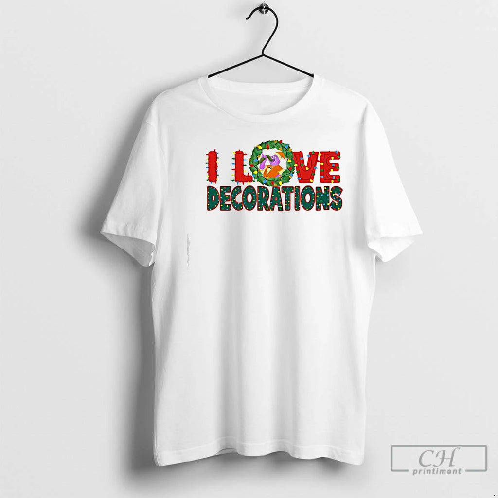 Premium I Love Decorations Christmas Lights T-Shirts, Hoodie, Sweatshirt | InkNestWear.com