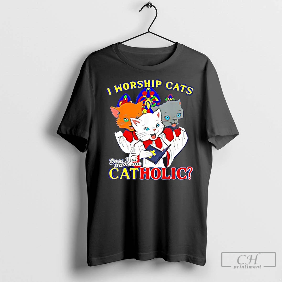 Premium I Worship Cats Cat Holic T-Shirts, Hoodie, Sweatshirt | InkNestWear.com