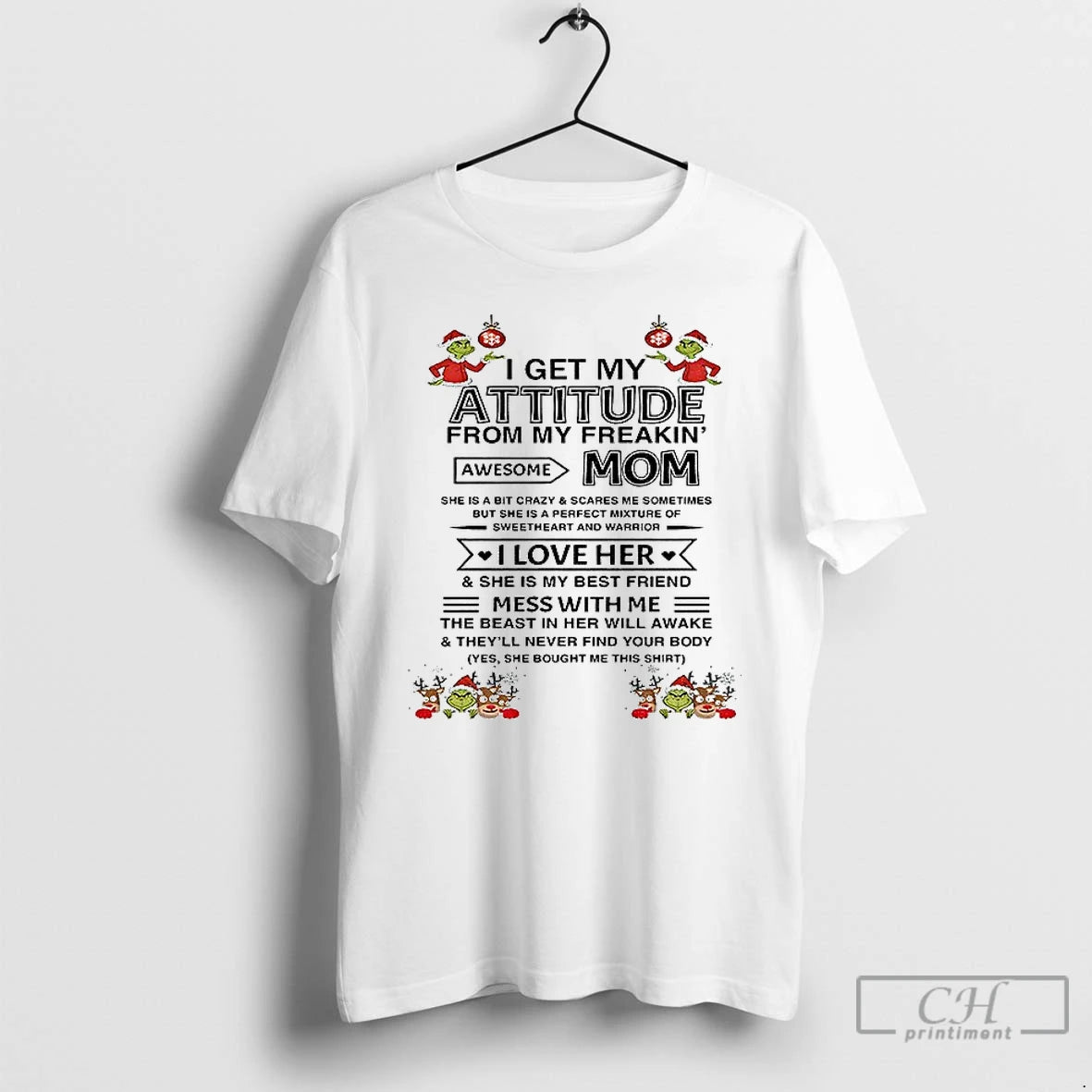 Premium I Get My Attitude From My Freakin Awesome Mom She Is A Bit Crazy T-Shirts, Hoodie, Sweatshirt | InkNestWear.com