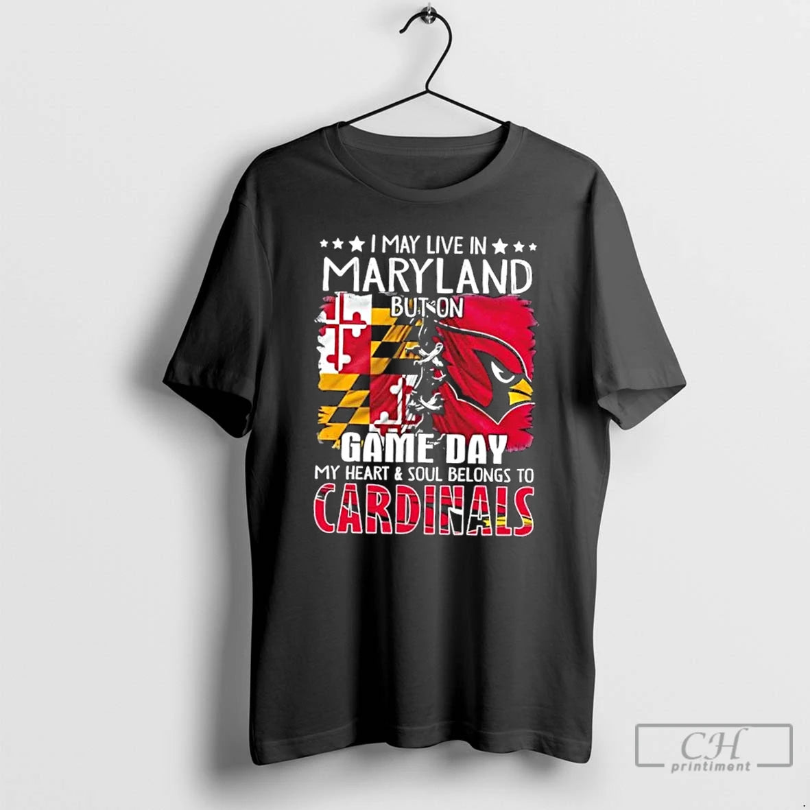 Premium I May Live In Maryland But On Gameday My Heart And Soul Belongs To T-Shirts, Hoodie, Sweatshirt | InkNestWear.com
