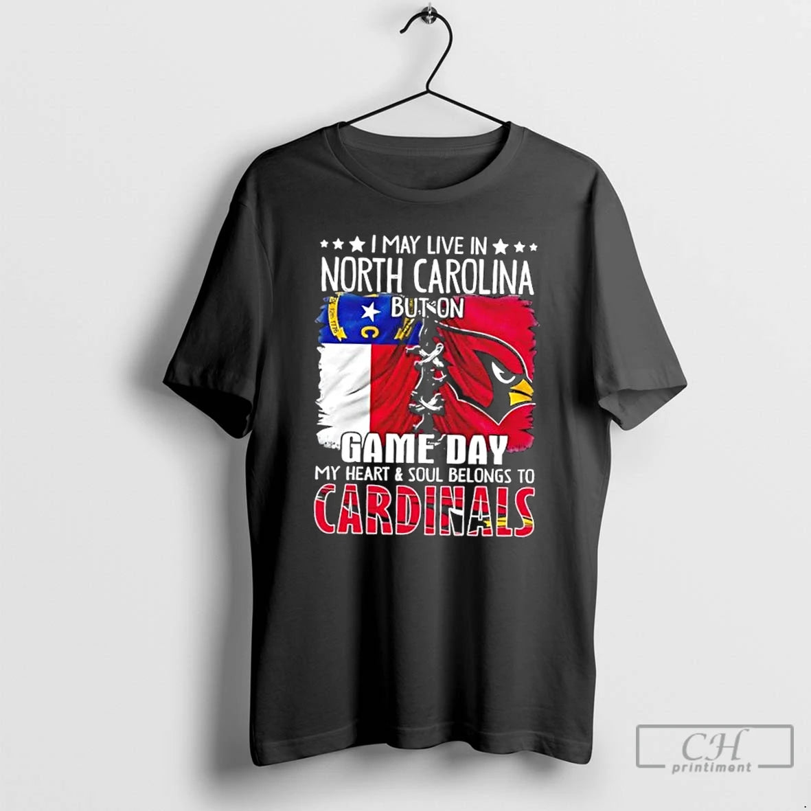 Premium I May Live In North Carolina But On Gameday My Heart And Soul Belongs T-Shirts, Hoodie, Sweatshirt | InkNestWear.com