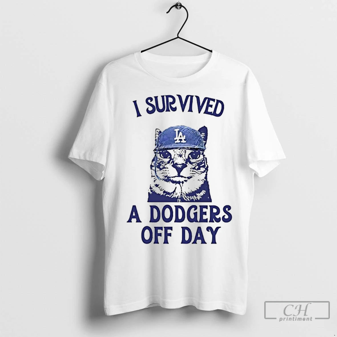 Premium I Survived A Dodgers Off Day Cat Meme T-Shirts, Hoodie, Sweatshirt | InkNestWear.com