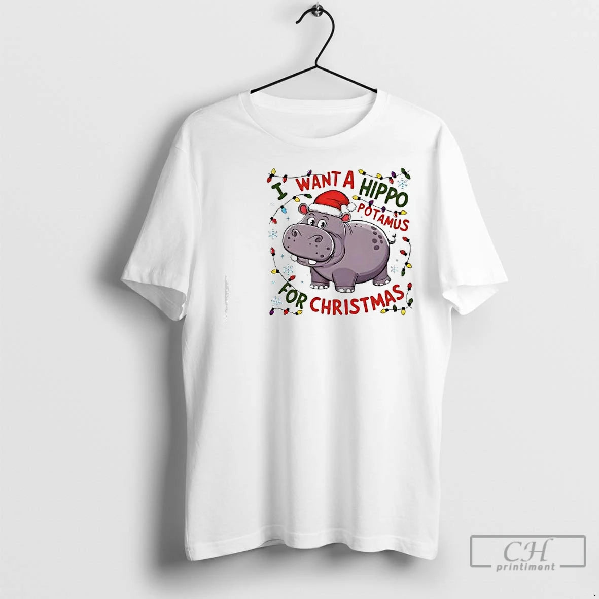 Premium I Want A Hippo Potamus For Christmas T-Shirts, Hoodie, Sweatshirt | InkNestWear.com