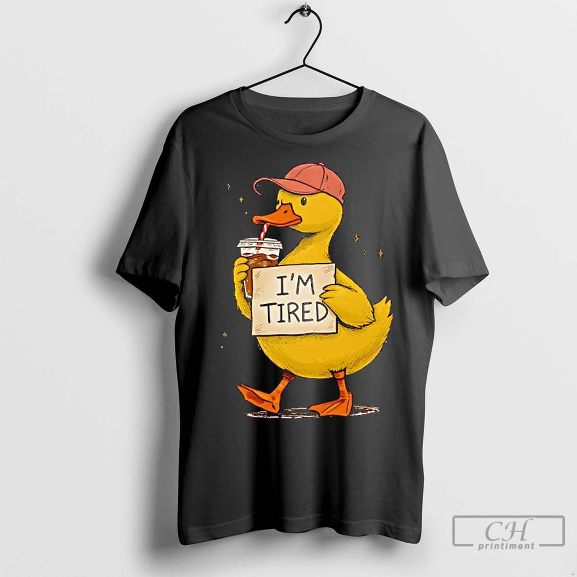 Premium Im Tired Duck Drinking Coffee T-Shirts, Hoodie, Sweatshirt | InkNestWear.com
