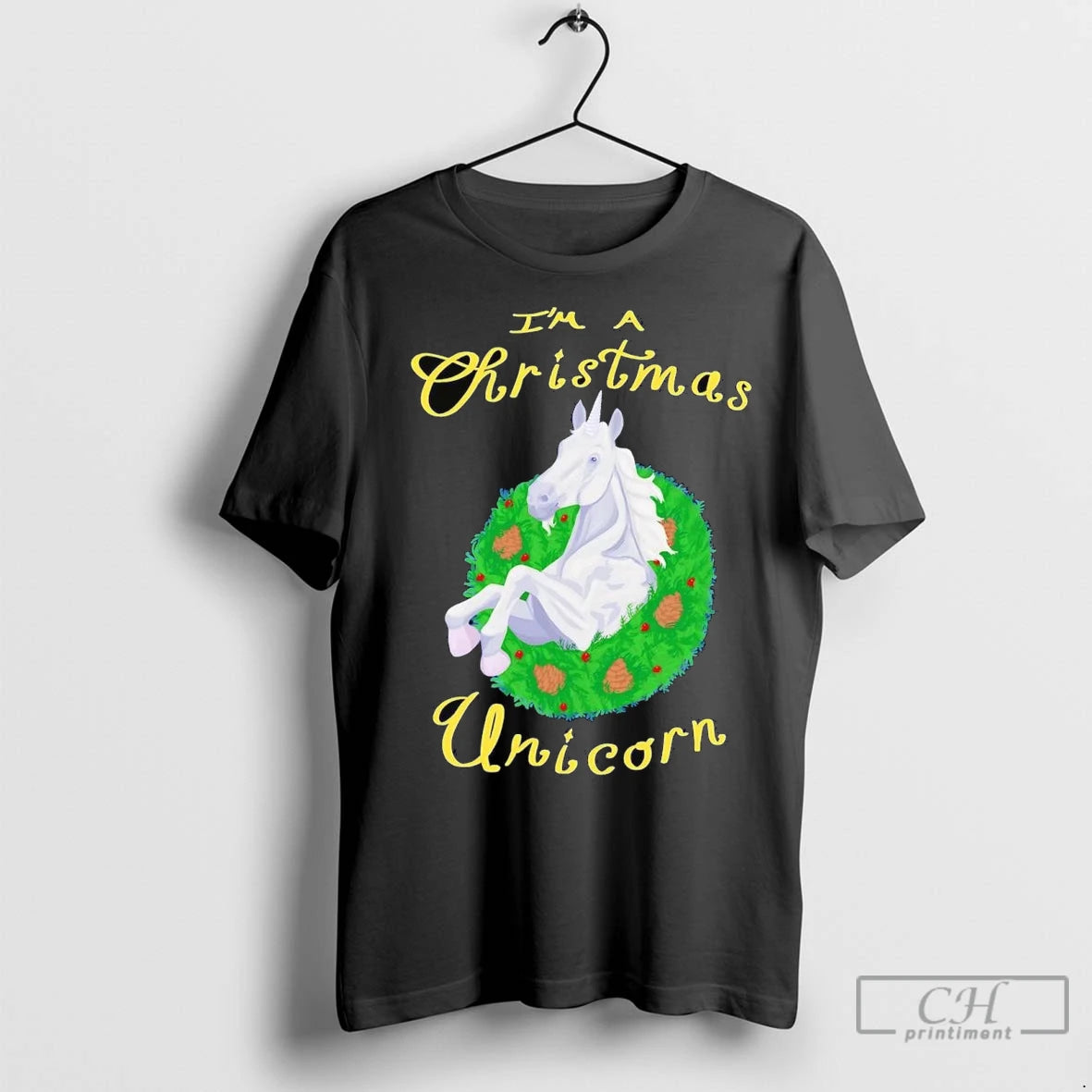 Premium Im A Christmas Unicorn Wreath T-Shirts, Hoodie, Sweatshirt | InkNestWear.com