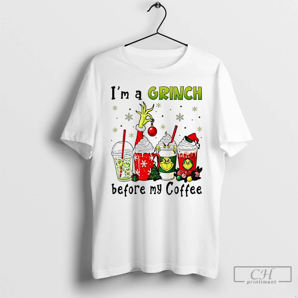 Premium Im A Grinch Before My Coffee Christmas T Shirts Hoodie, Sweatshirt | InkNestWear.com