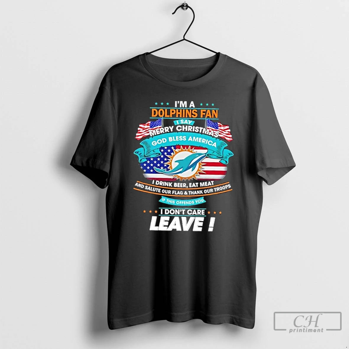 Premium Im A Miami Dolphins Fan I Say Merry Christmas God Bless America I Dont T-Shirts, Hoodie, Sweatshirt | InkNestWear.com