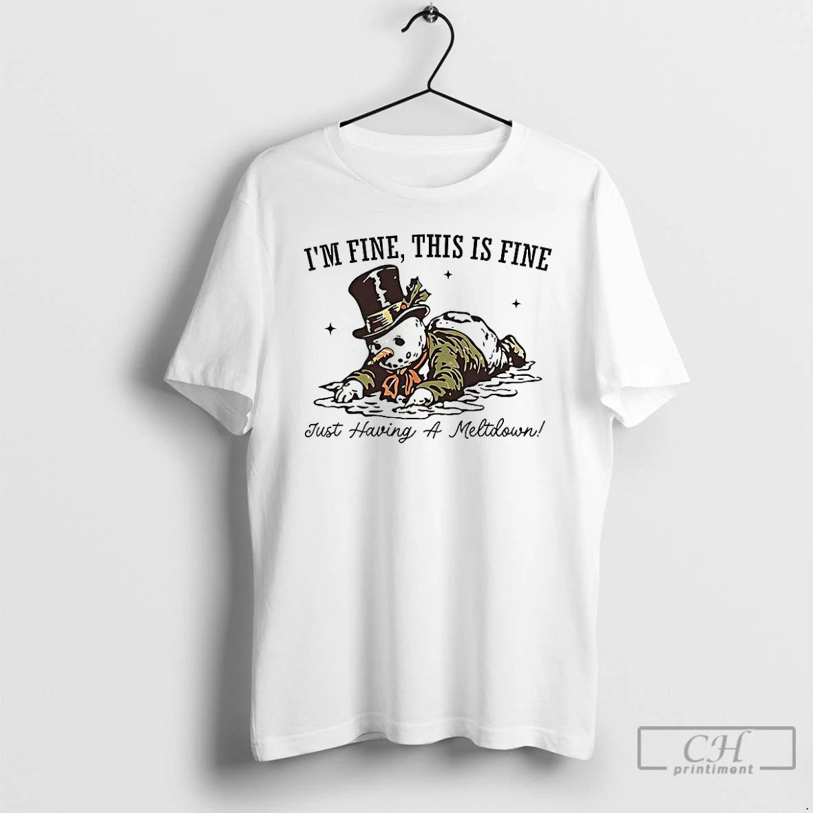Premium Im Fine This Is Fine Just Having A Meltdown Snowman T-Shirts, Hoodie, Sweatshirt | InkNestWear.com