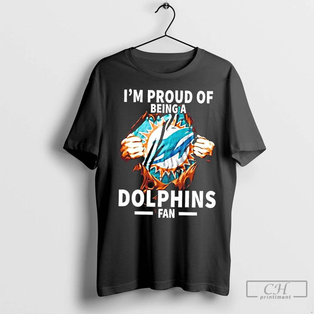 Premium Im Proud Of Being A Miami Dolphins Fan T-Shirts, Hoodie, Sweatshirt | InkNestWear.com