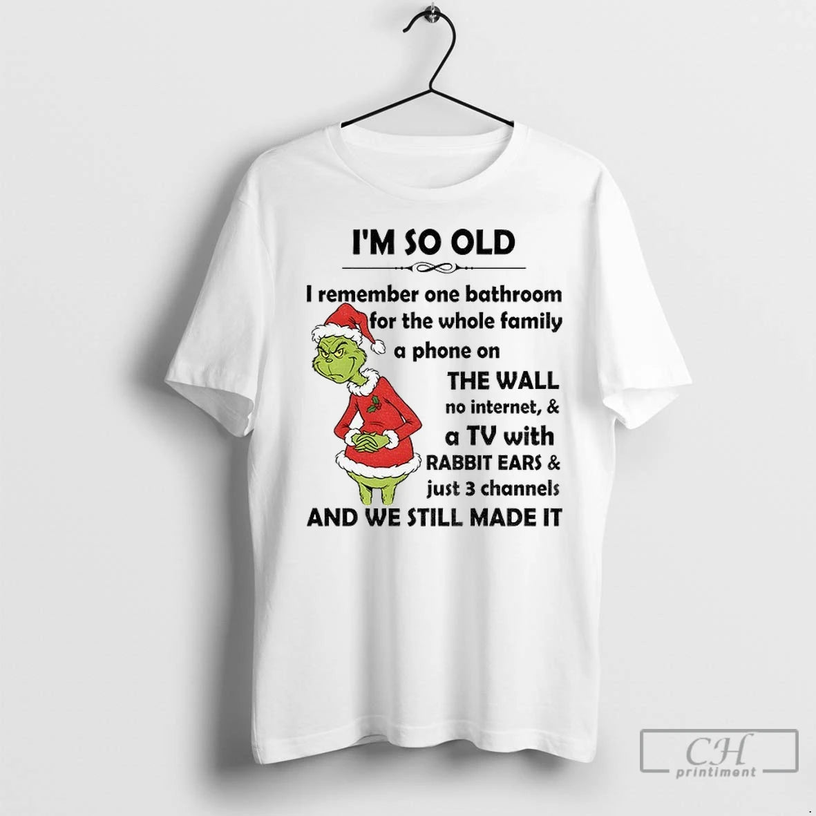 Premium Im So Old I Remember One Bathroom For The Whole Family A Phone On T-Shirts, Hoodie, Sweatshirt | InkNestWear.com