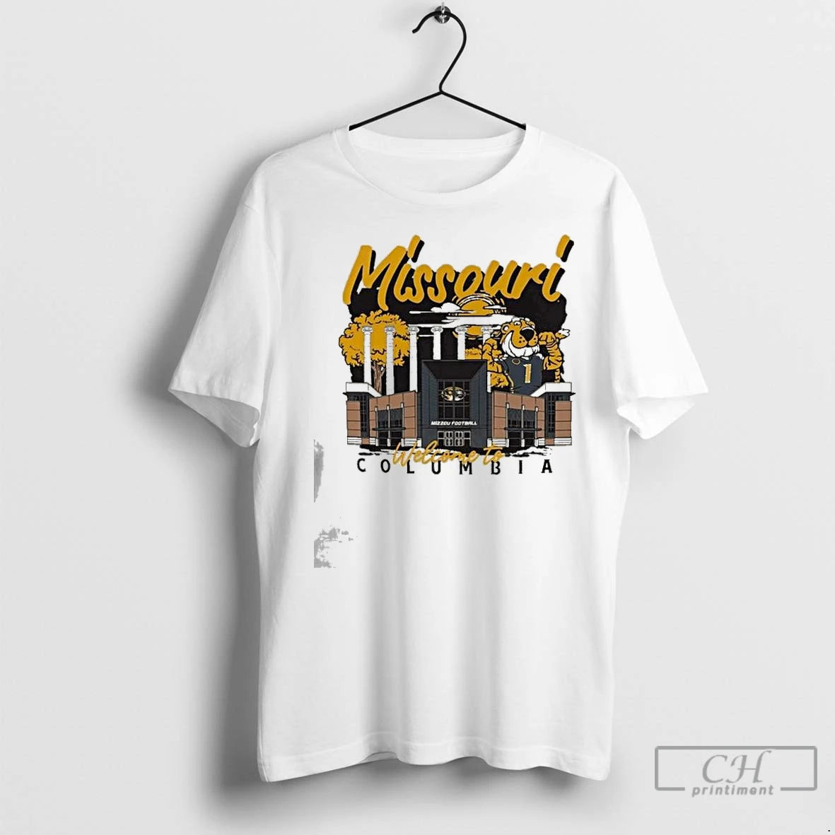 Premium Image One Natural Missouri Tigers Comfort Colors Hand Drawn Campus Stack T-Shirts, Hoodie, Sweatshirt