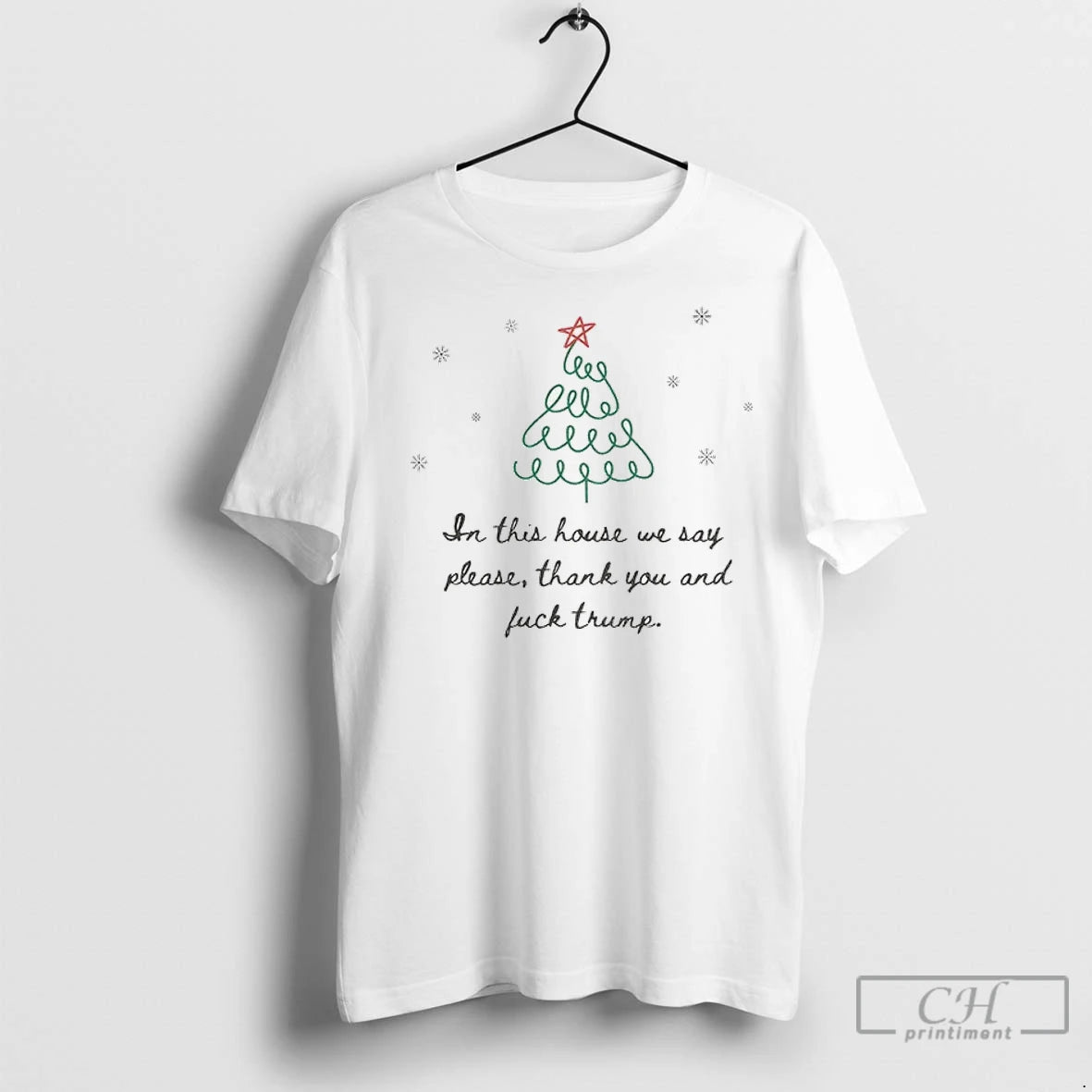 Premium In This House We Say Please Thank You And Fuck Trump Funny Anti Trump T-Shirts, Hoodie, Sweatshirt | InkNestWear.com