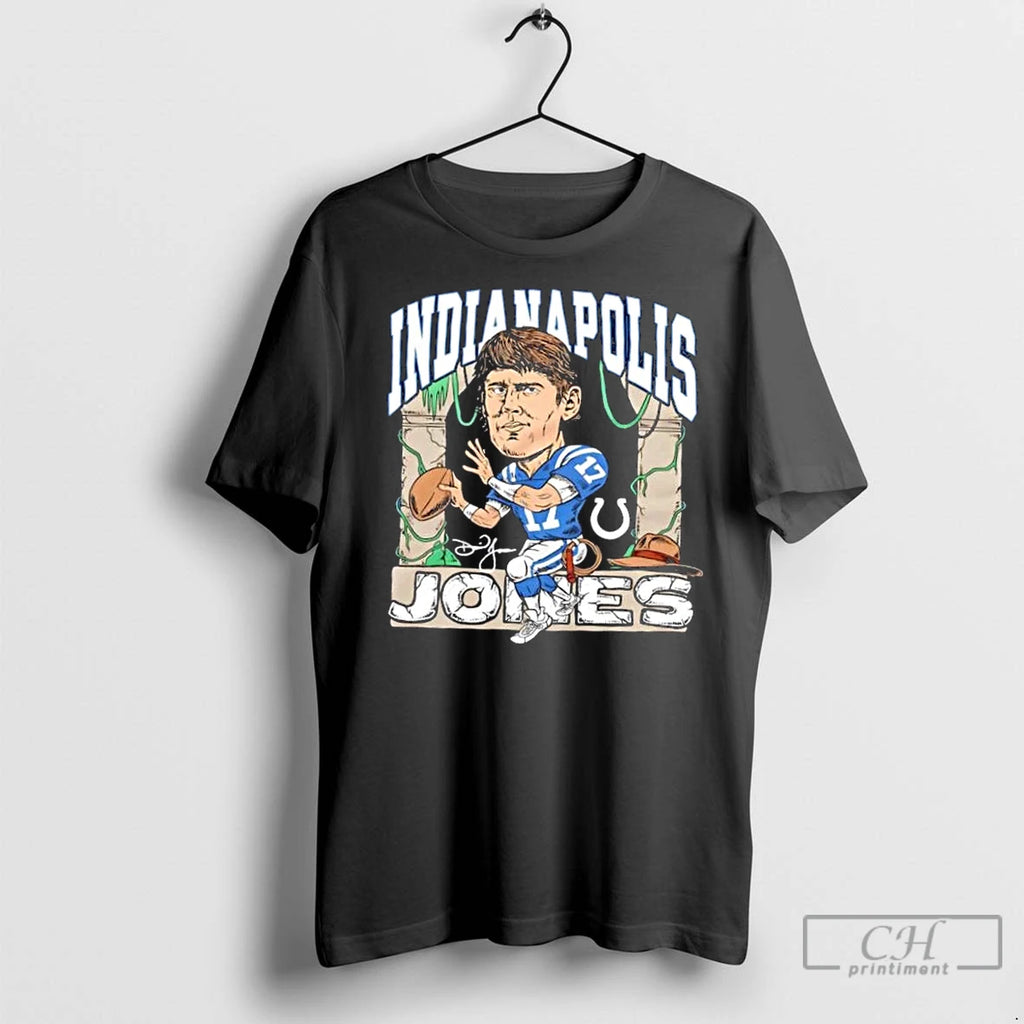 Premium Indianapolis Colts Daniel Jones Caricature Signature T-Shirts, Hoodie, Sweatshirt | InkNestWear.com