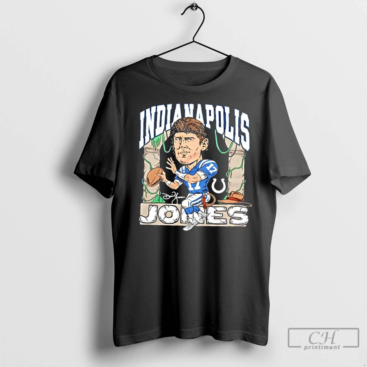 Premium Indianapolis Colts Daniel Jones Caricature Signature T-Shirts, Hoodie, Sweatshirt | InkNestWear.com