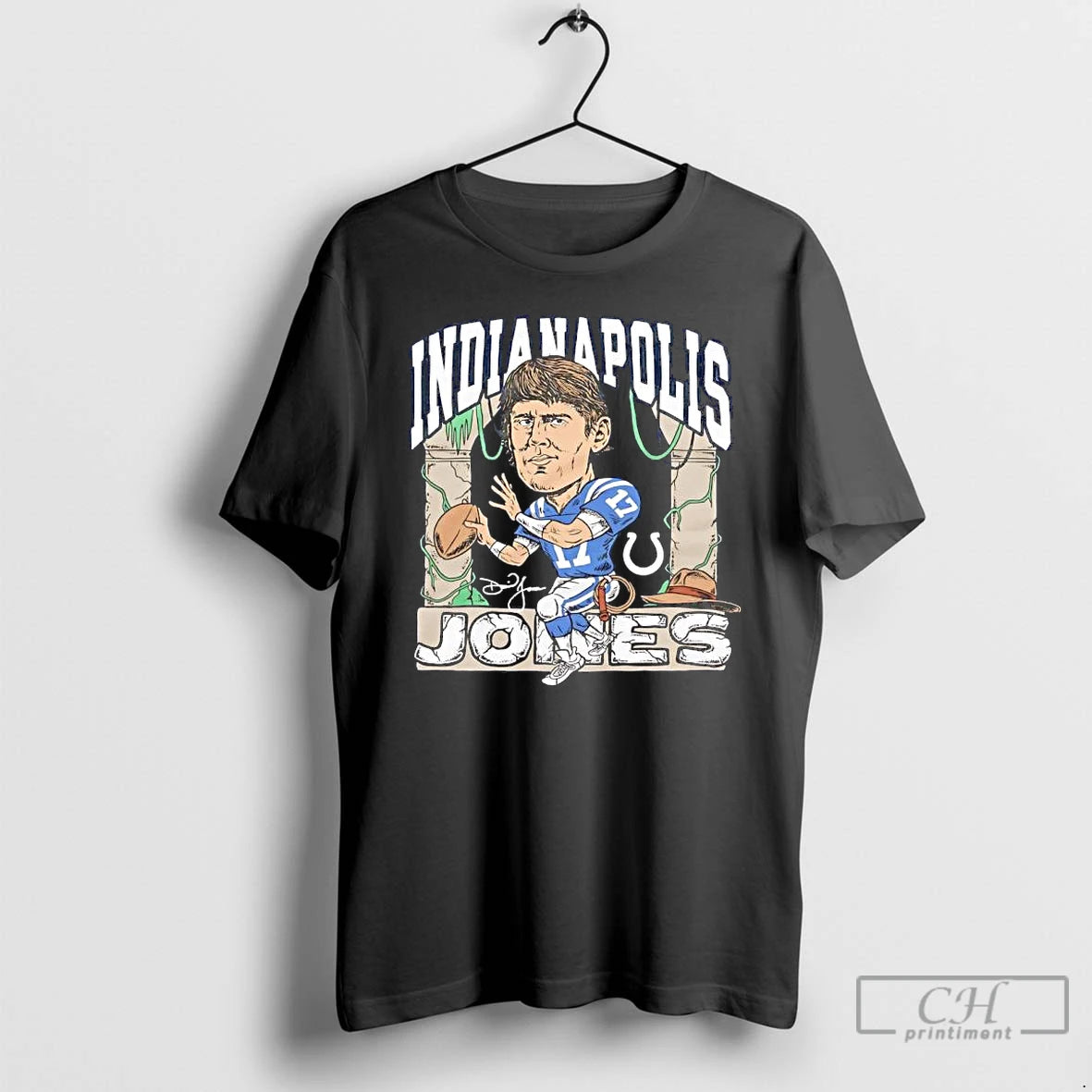 Premium Indianapolis Colts Daniel Jones Signature Caricature T Shirts Hoodie, Sweatshirt | InkNestWear.com