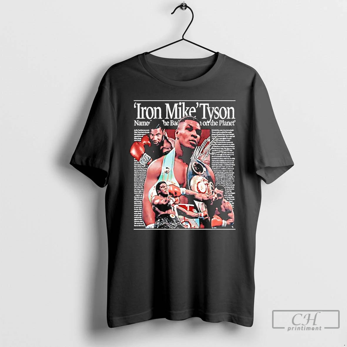 Premium Iron Mike Tyson Newspaper Graphic Signature T-Shirts, Hoodie, Sweatshirt | InkNestWear.com