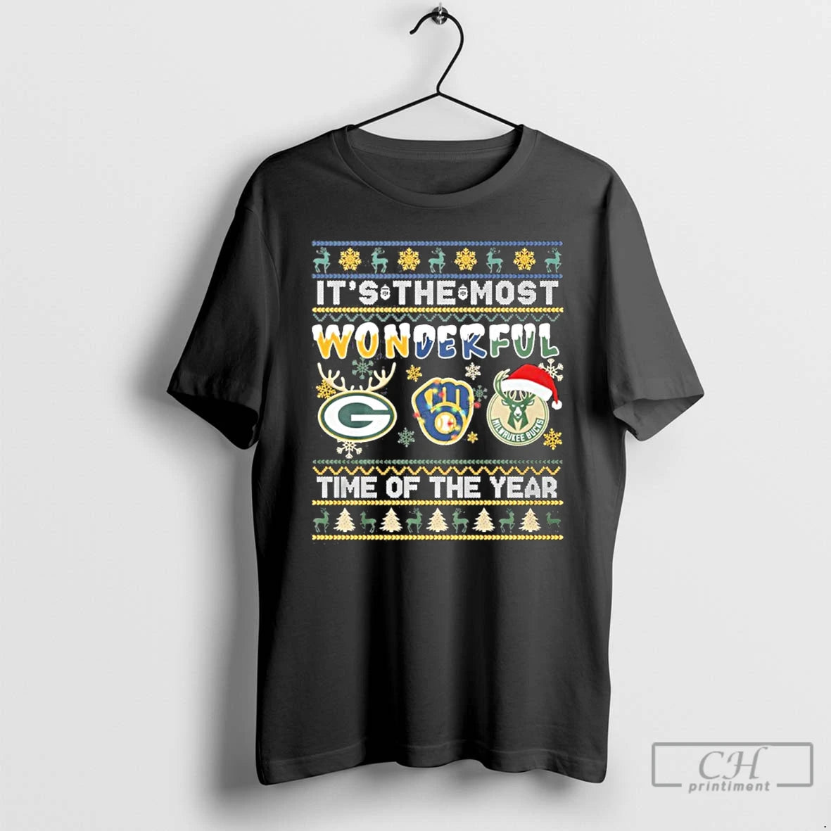 Premium Its The Most Wonderful Time Of The Year The Christmas Wisconsin Sports Teams T-Shirts, Hoodie, Sweatshirt