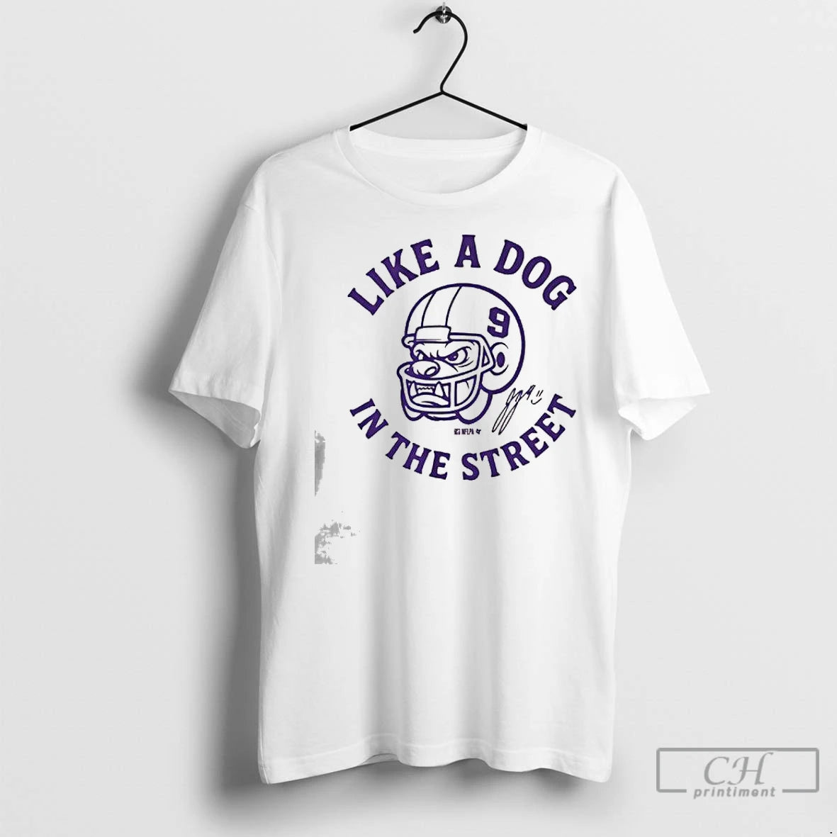 Premium J J Mccarthy Like A Dog In The Street T-Shirts, Hoodie, Sweatshirt | InkNestWear.com