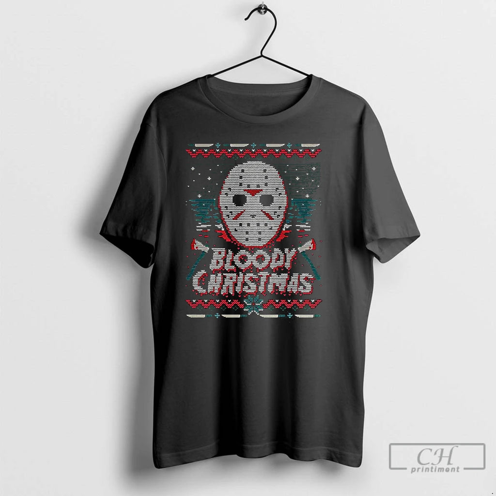 Premium Jason Voorhees Bloody Ugly Christmas T-Shirts, Hoodie, Sweatshirt | InkNestWear.com