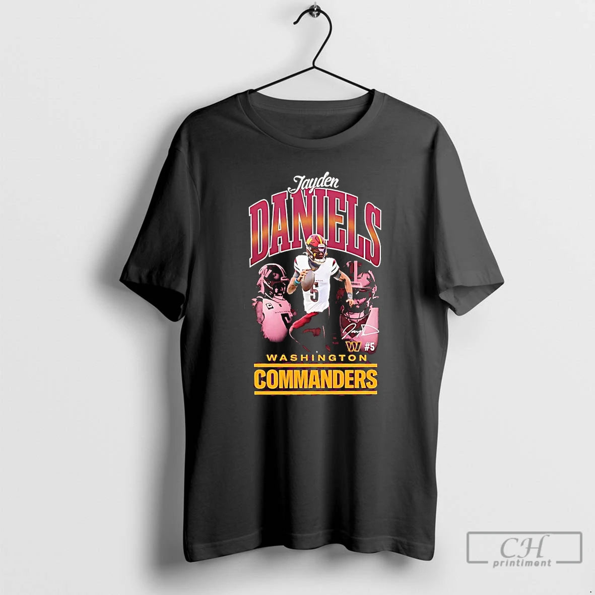 Premium Jayden Daniels Picture Collage Signature Washington Commanders T Shirts Hoodie, Sweatshirt | InkNestWear.com