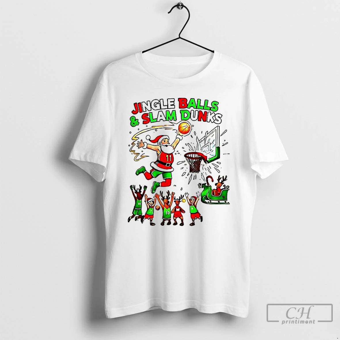 Premium Jingle Balls And Slam Dunks Christmas T-Shirts, Hoodie, Sweatshirt | InkNestWear.com