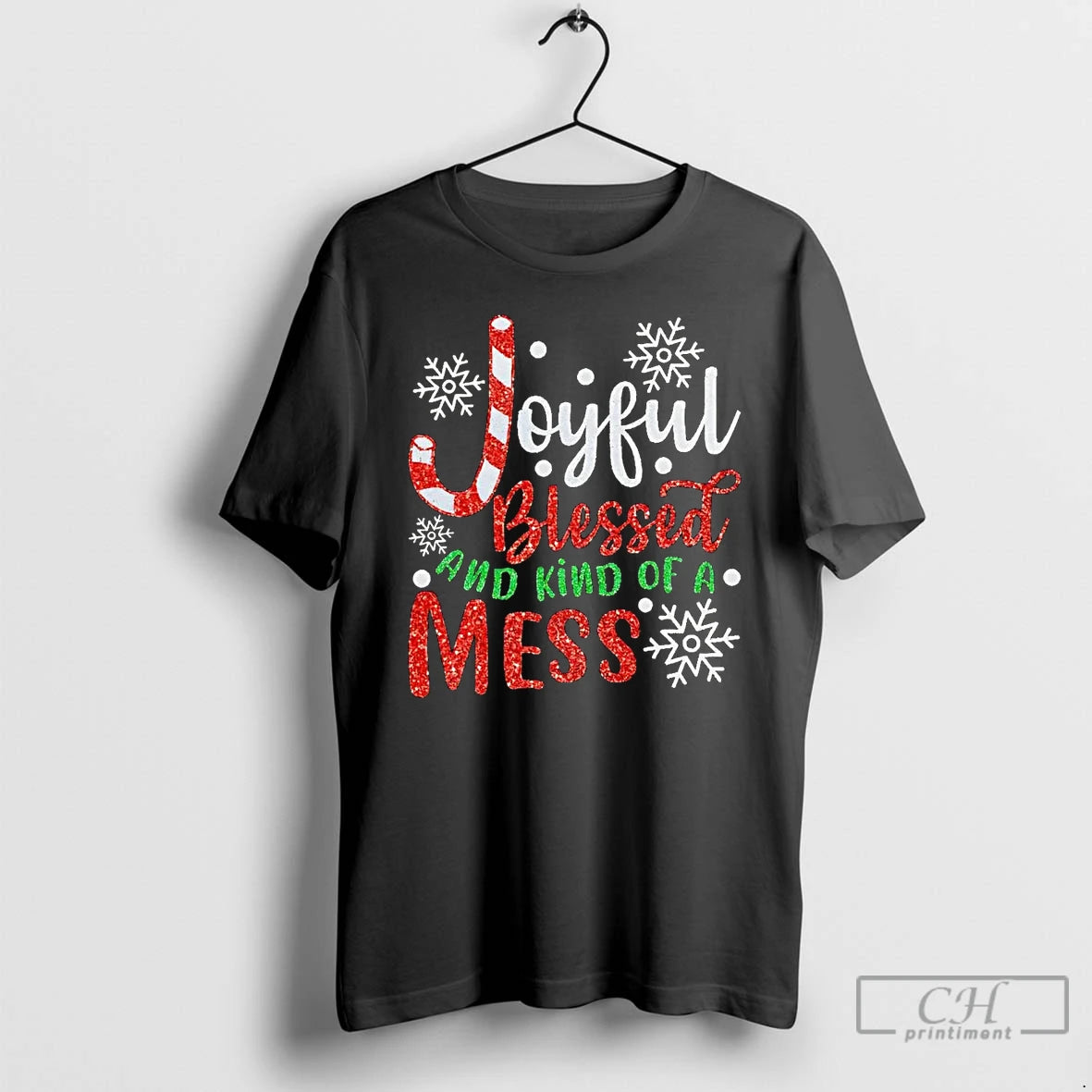 Premium Joyful Blessed And Kind Of A Mess Christmas T Shirts Hoodie, Sweatshirt | InkNestWear.com