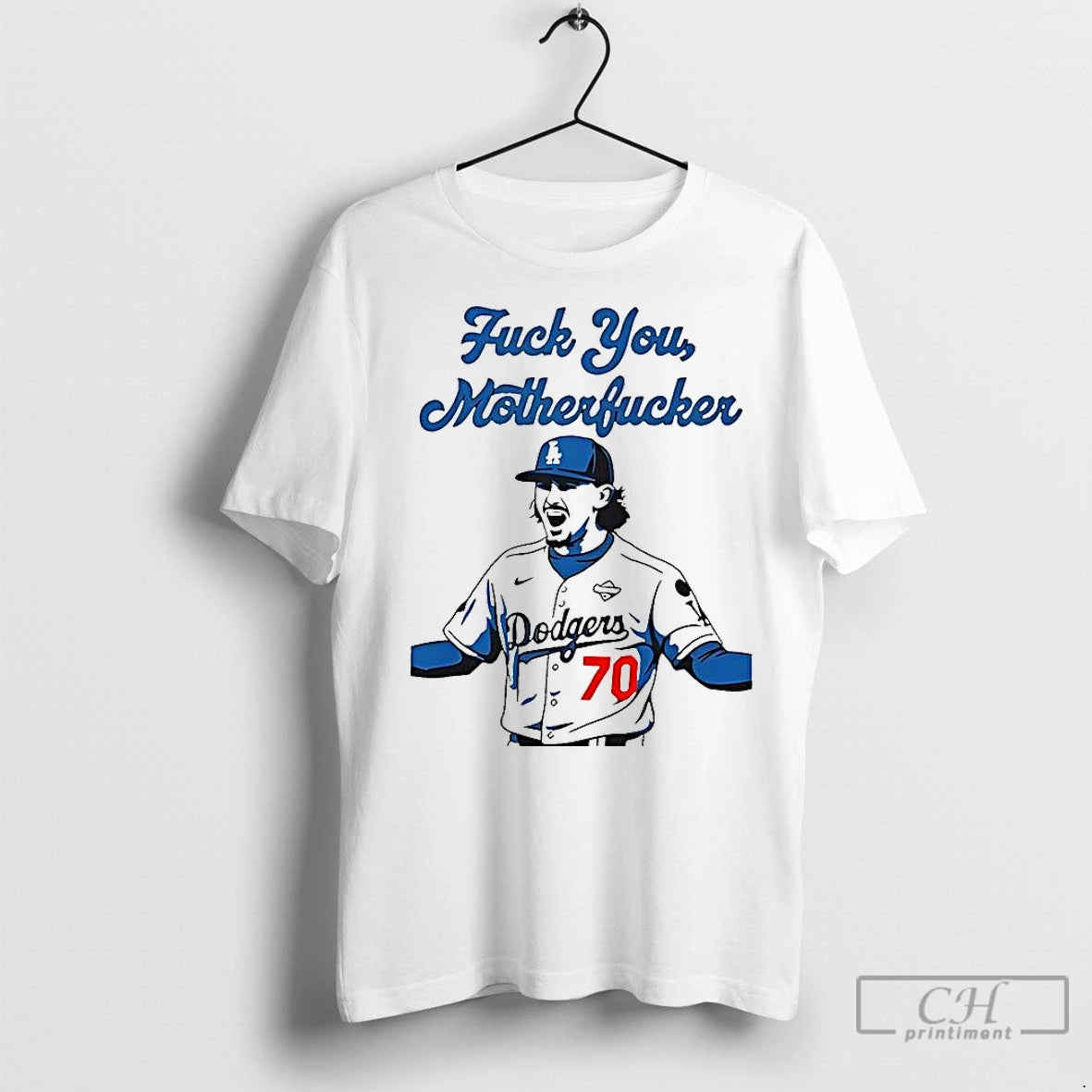 Premium Justin Wrobleski Los Angeles Dodgers Fuck You Motherfucker Caricature T-Shirts, Hoodie, Sweatshirt | InkNestWear.com