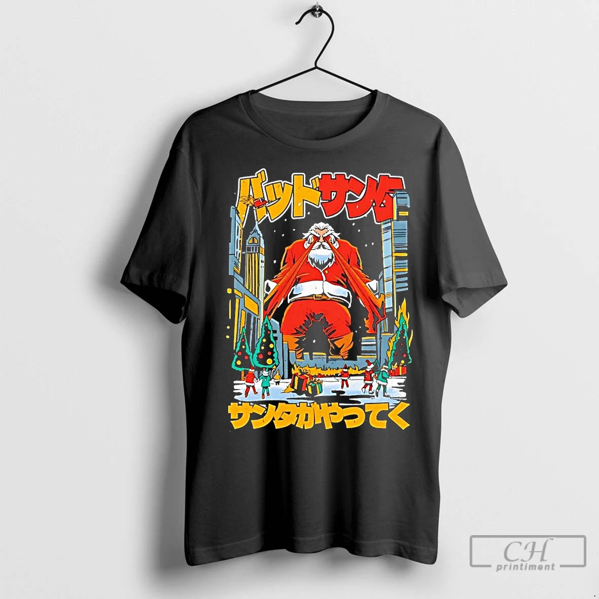 Premium Kaiju Santa Lase Eyes Christmas T-Shirts, Hoodie, Sweatshirt | InkNestWear.com