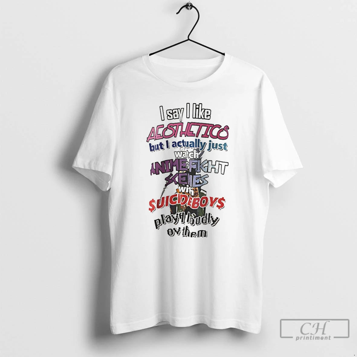 Premium Kakashi I Say I Like Aesthetico But I Actually Just Watch Anime Fight T-Shirts, Hoodie, Sweatshirt | InkNestWear.com