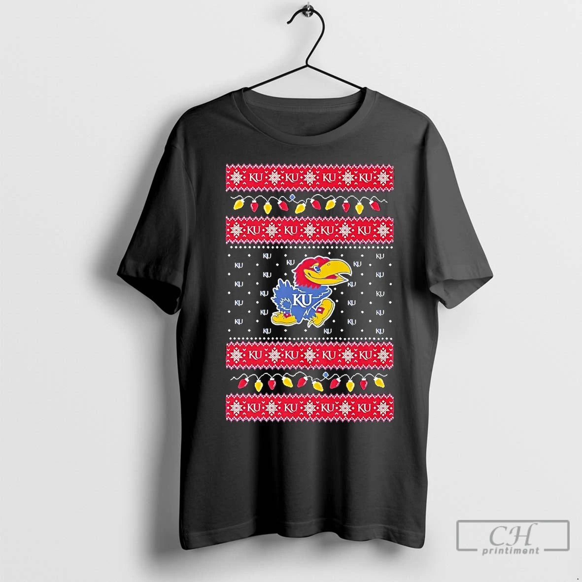 Premium Kansas Jayhawks Ugly Christmas Light T-Shirts, Hoodie, Sweatshirt | InkNestWear.com