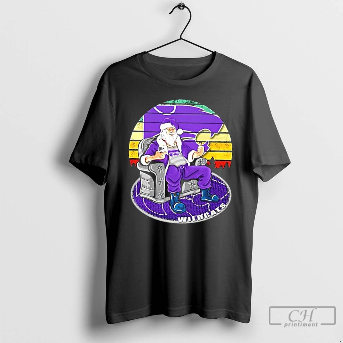 Premium Kansas State Wildcats X Santa Claus Christmas Vintage T Shirts Hoodie, Sweatshirt | InkNestWear.com