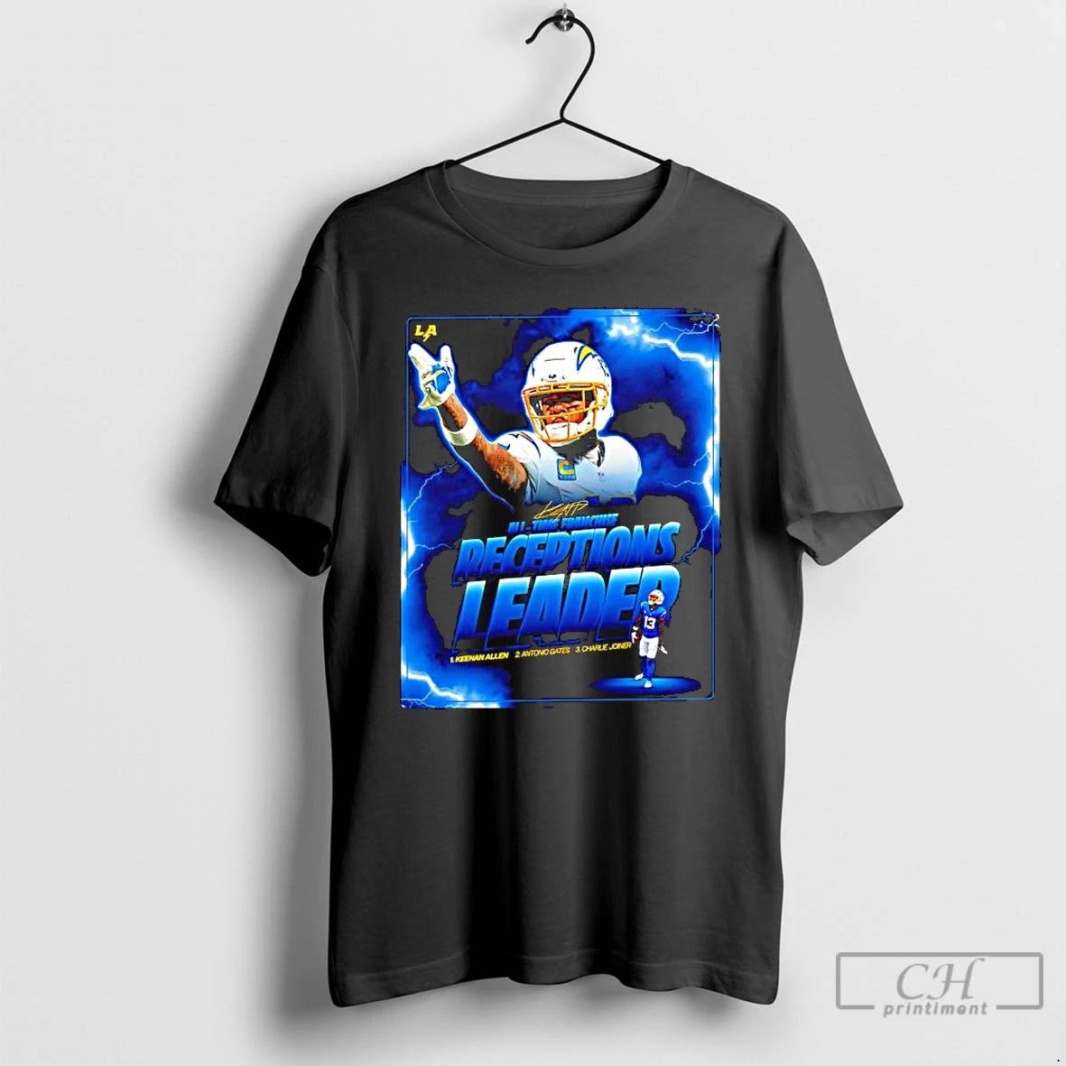 Premium Keenan Allen Los Angeles Chargers All Time Franchise Receptions Leaded T Shirts Hoodie, Sweatshirt | InkNestWear.com