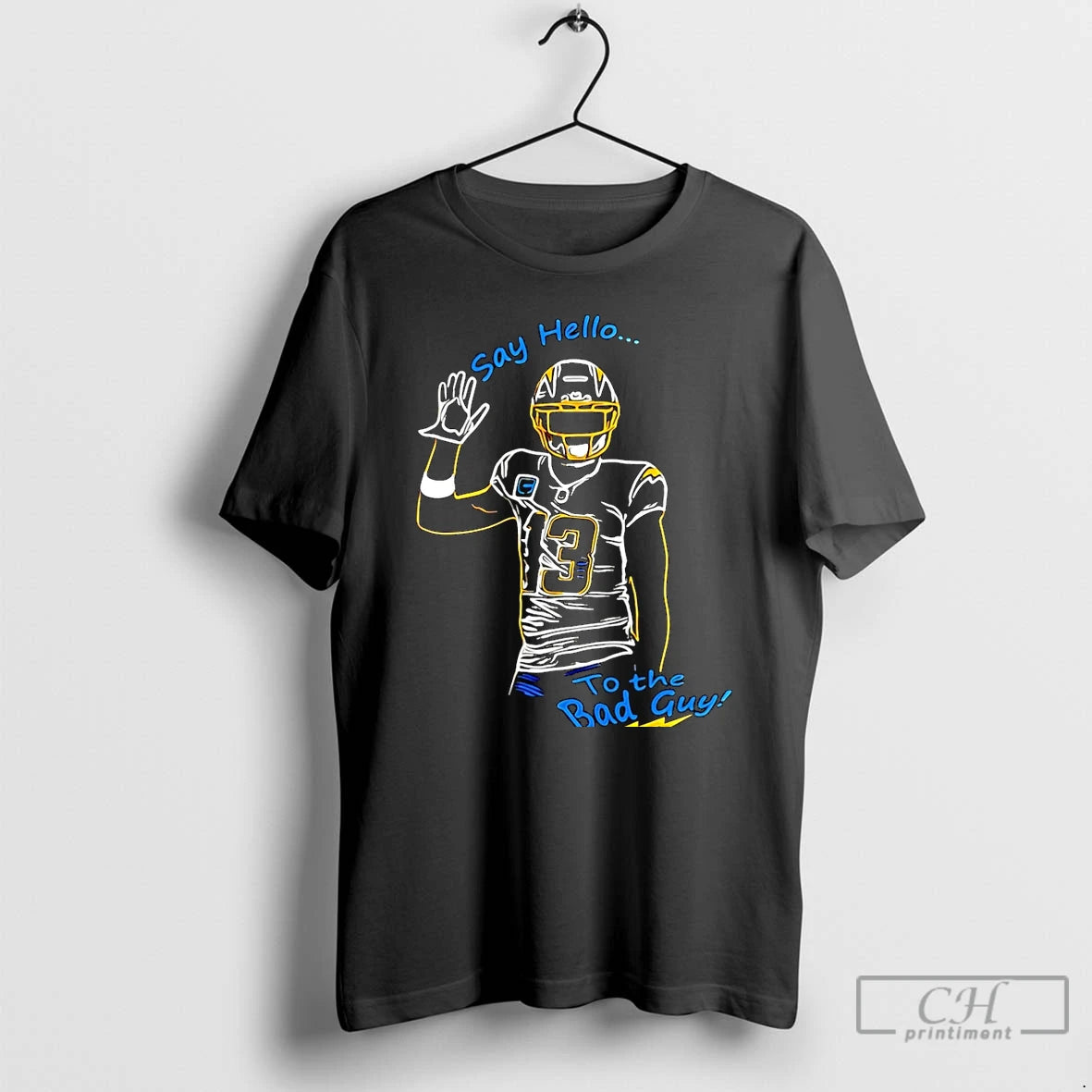 Premium Keenan Allen Los Angeles Chargers Say Hello To The Bad Guy Christmas T Shirts Hoodie, Sweatshirt | InkNestWear.com