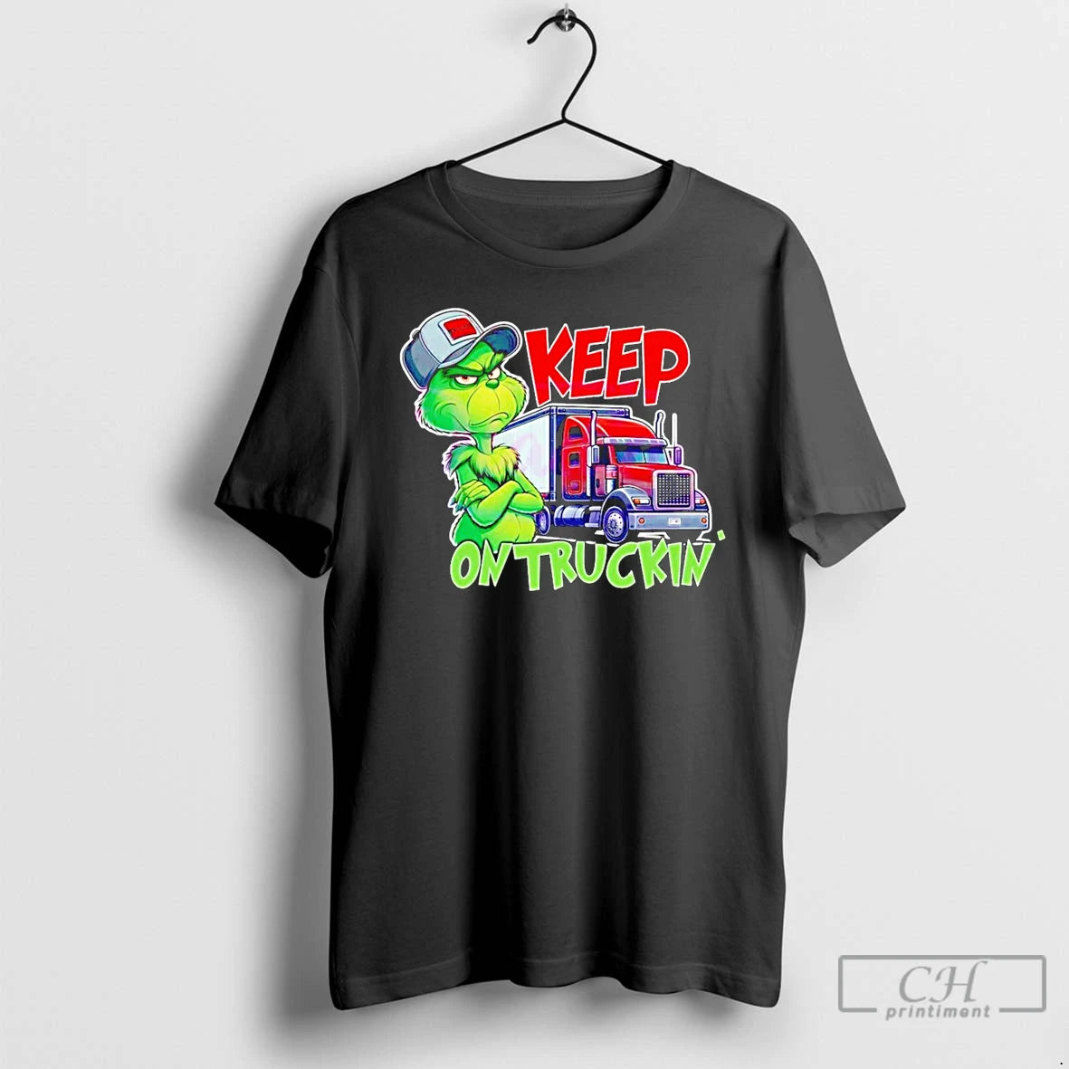 Premium Keep On Truckin Christmas Grinch Truck Driver T Shirts