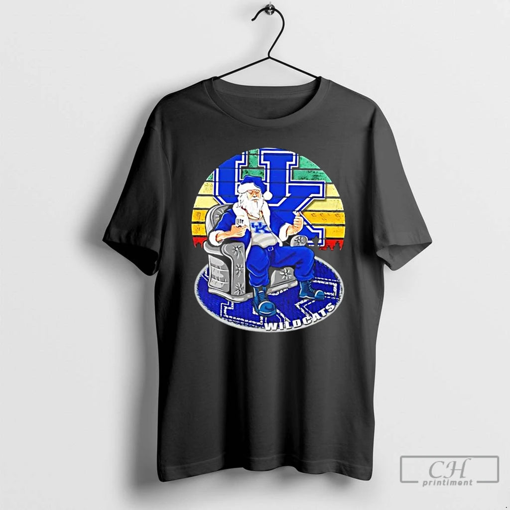 Premium Kentucky Wildcats X Santa Claus Christmas Vintage T Shirts Hoodie, Sweatshirt | InkNestWear.com