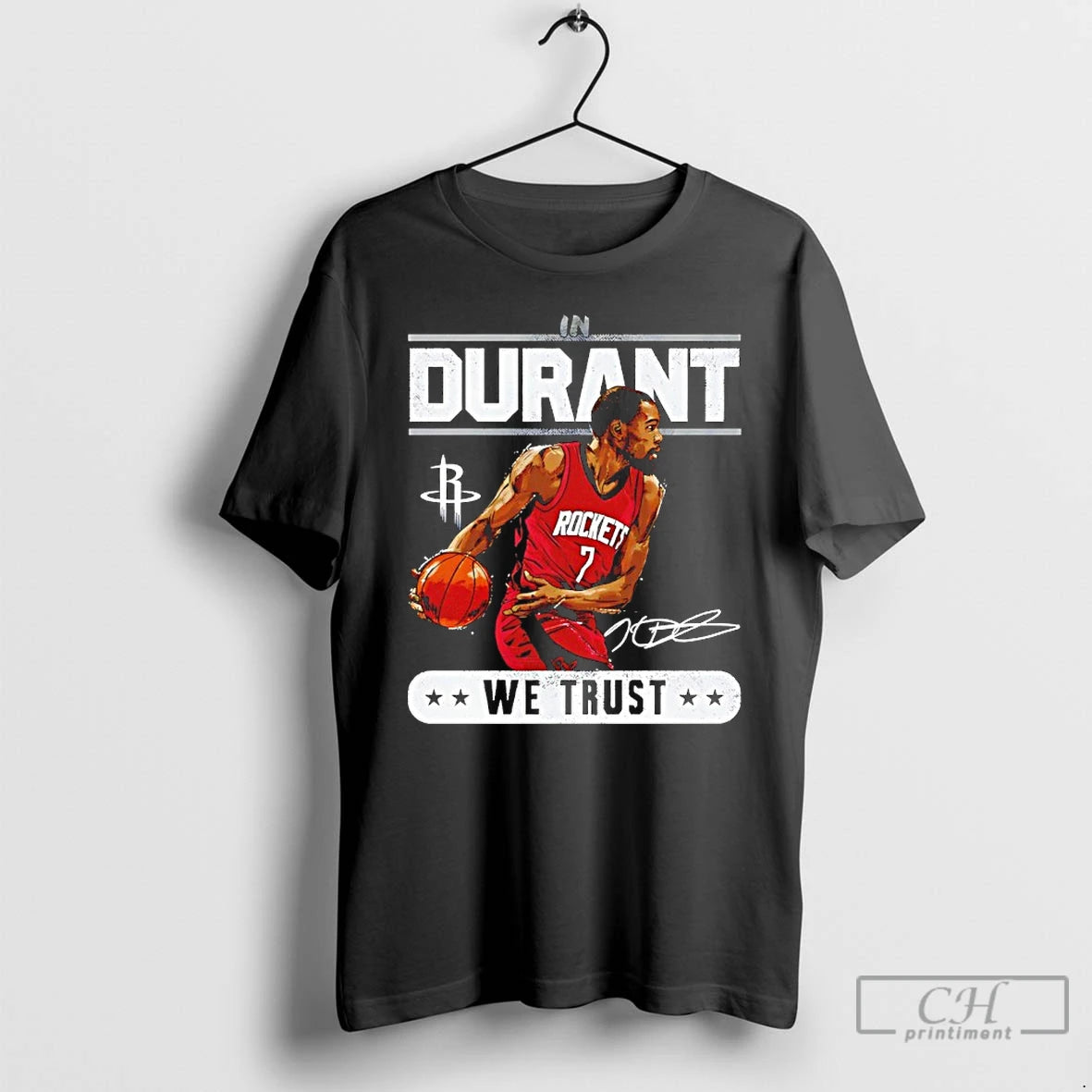 Premium Kevin Durant Houston Rockets Basketball We Trust Signature T Shirts Hoodie, Sweatshirt | InkNestWear.com