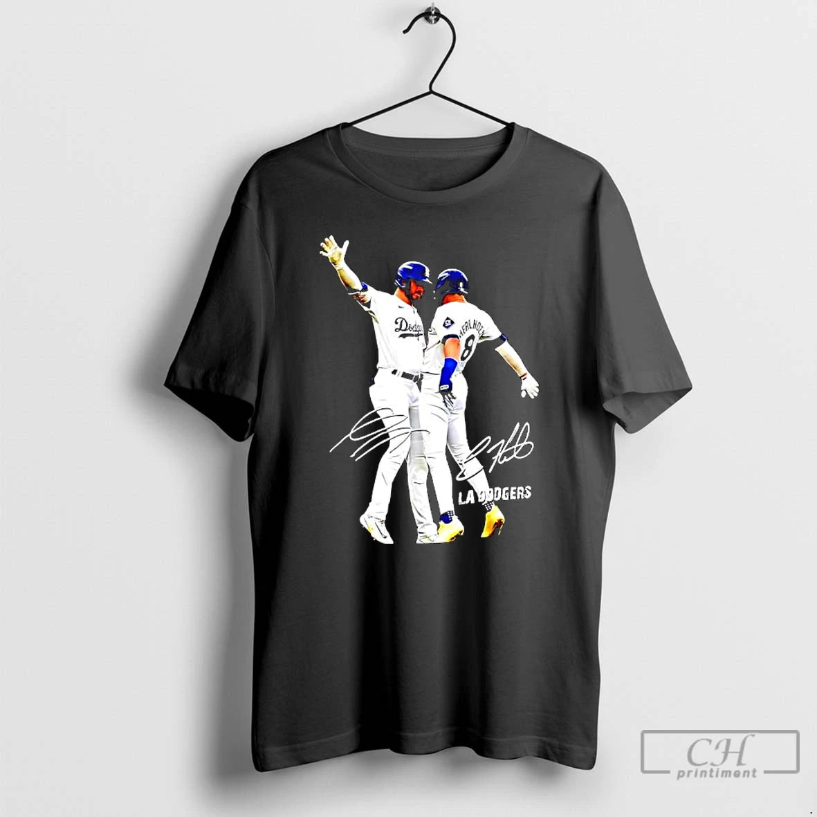 Premium Kike Hernandez And Gavin Lux Funny Celebartion Los Angeles Baseball Signatures T Shirts Hoodie, Sweatshirt