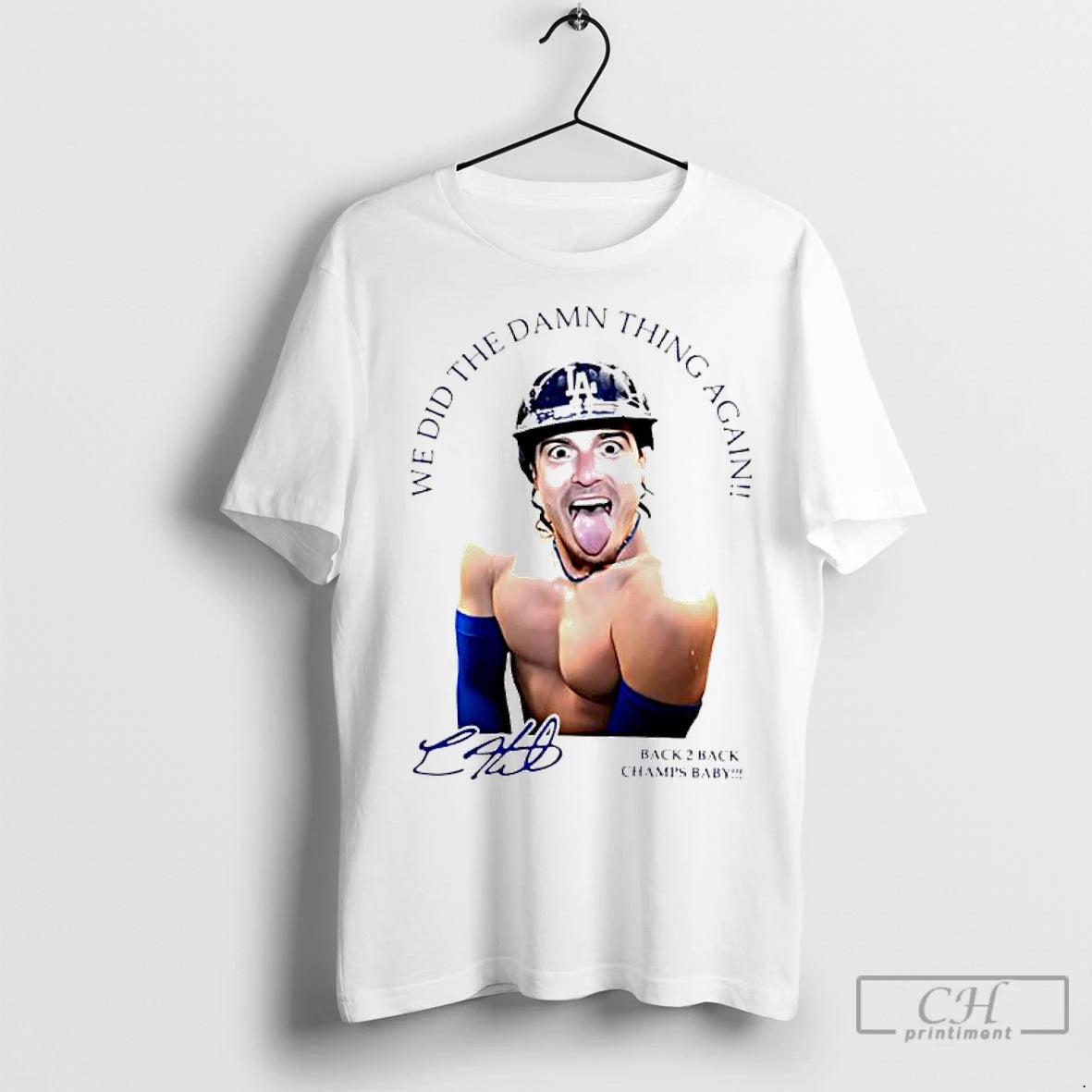 Premium Kike La Baseball We Did The Damn Thing Again Back2back Champs Baby T-Shirts, Hoodie, Sweatshirt | InkNestWear.com