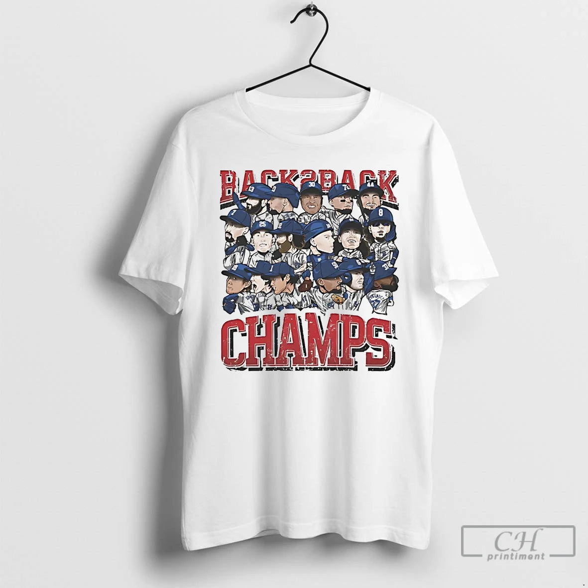 Premium La Dodgers Back To Back Champs 2025 Caricature T Shirts Hoodie, Sweatshirt | InkNestWear.com