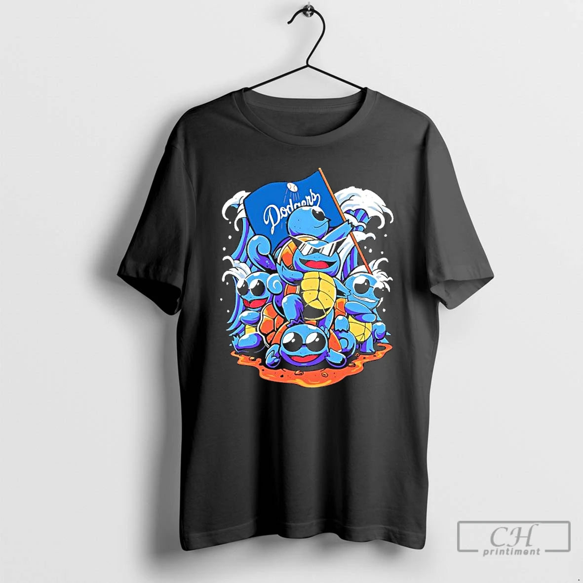 Premium La Dodgers X Squirtle Squad Characters Wins T Shirts Hoodie, Sweatshirt | InkNestWear.com
